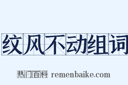 纹风不动组词是什么意思的图片